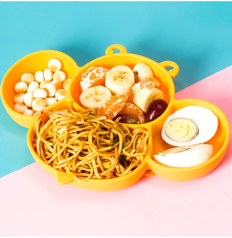 Cut Baby Silicone Dinner Plate Subdivided Suction Cup - Bellarte Enchanté Cut Baby Silicone Dinner Plate Subdivided Suction Cup